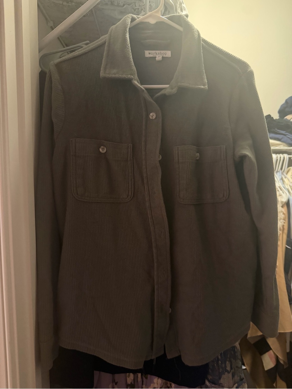 Workshop Republic Clothing Olive Corduroy Shirt Jacket